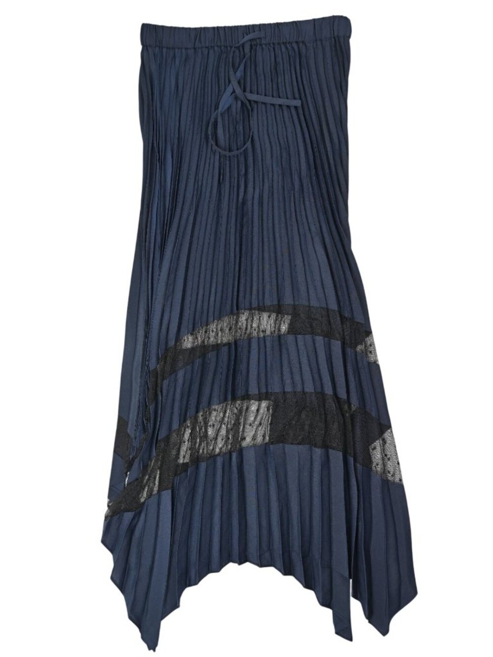 The Kooples Pleated Long Skirt in Navy Blue